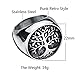 JAJAFOOK Mens 316L Stainless Steel Ring, Classic Gothic Tree of Life, Black Silver