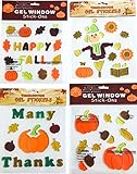 Nantucket Holiday Fall Gel Window Clings: Harvest, Pumpkin, Leaves, Flowers, Birds, Scarecrow Gel Decorations