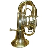Bb/F 4 Valve Flat Brass Finishing Euphonium With Free Hard Case+M/P