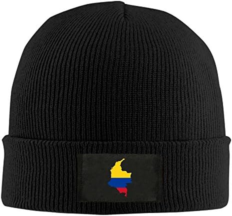 LaiER Colombia Map Flag Colors Unisex Fashion Adult Retro Warm Winter Cap Daily Beanie Hats