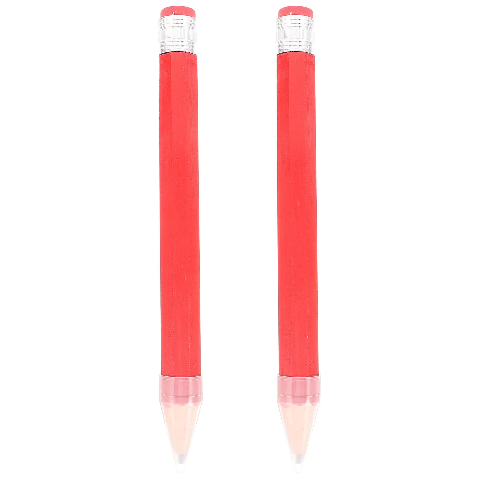 Balacoo 2pcs Wooden Jumbo Pencils Big Novelty Pencil Prop Display Pencil Toy for Schools and Homes 35cm (Red)