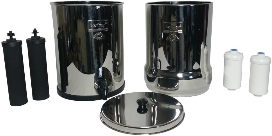 Royal Berkey Water Filter Complete with 2 Black Purifiers Elements With 2 PF-2 Fluoride Filter~Filtration System UK Stainless Steel - Image 3