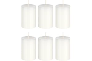 Mega Candles 6 pcs Unscented White Round Pillar Candle, Hand Poured Premium Wax Candles 2 Inch x 3 Inch, Home Décor, Wedding Receptions, Baby Showers, Birthdays, Celebrations, Party Favors & More
