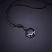 Blue Europa Black Obsidian Natural Stone Pendant with Adjustable Necklace