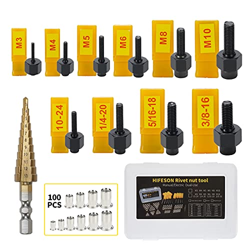 HIFESON Rivet Nut Tool Hand Nuts Riveter Rivnut Tool Metric and SAE