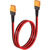 ELFCULB 10AWG 2FT XT60 Extension Cable 2 6 10 20 35 50 75 100FT XT60 Female to Male Connector for RC Battery Portable Power Station Solar Panel(2FT)