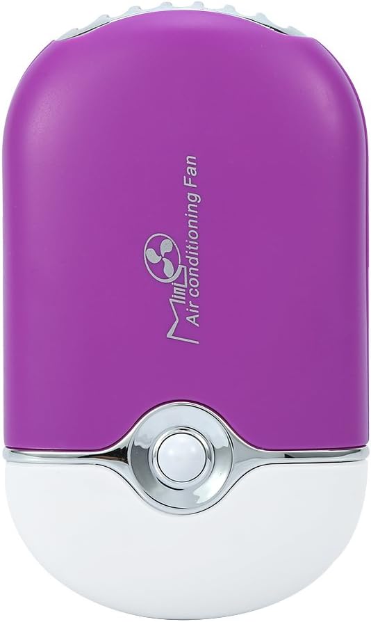 Bladeless Fan, Eyelash Dryer, Personal Mini Portable Fan, Electric Air Conditioning Blower, Handheld Cooling Refrigeration USB Rechargeable for Eyelash Extension Nail Polish Fast Dryer(Purple)