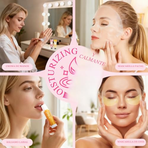 Women's Skin Care Gift Set, 72 Pieces with Hand Cream, Face Mask, Lip Balm and Eye Patches, Spa Party Accessories for Women, Thank You for Gift, Christmas Gift