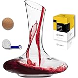 Wine Decanters With Stopper and Brush Red Wine Carafe Wine Aerator Wine Gift Wine Accessories Wide Base Hand Blown Lead-free