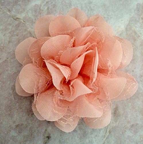Peach Lace and Nylon Flower Bow Dog Collar Accessory