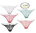Lace Stretch Thong Underwear Pack of 5 G-string T-back Thong Panties Seamless Lace Stretch Thongs (Small, Assorted)