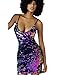 LVKIRING Women's Glitter Sequin Dress Plunge V Neck Sleeveless Backless Bandage Stretchy Cocktail Evening Party Clubwear