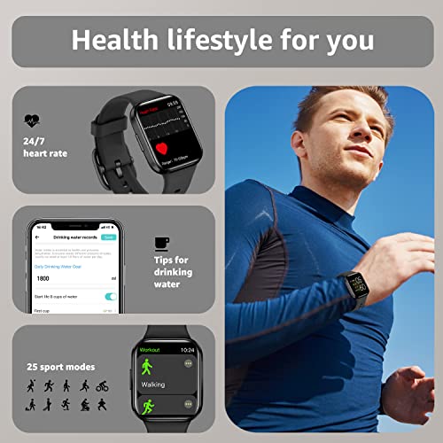 ASWEE Smart Watch, Fitness Tracker with 24/7 Blood Pressure and Heart