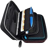 Deruitu Compatible for New Nintendo 2DS XL Case - Fits Wall Charger - Large Storage with 16 Games, Carrying Handle, Free XL Stylus Pen, Great for Travel - Black