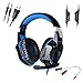 AFUNTA G2000 Stereo Gaming Headset for PS4 PC with Mic,Bass Over-ear Headphones with Volume Control and LED Lights for Laptop Computer Smartphones-Blue