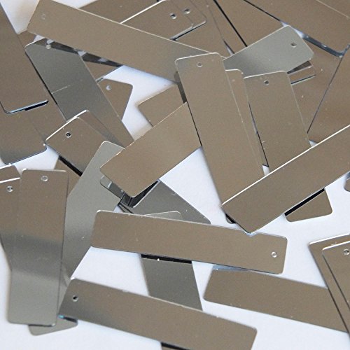 Silver Sequin Skinny Rectangle 1.5 inch Couture Metallic Loose Paillettes. Made in USA.