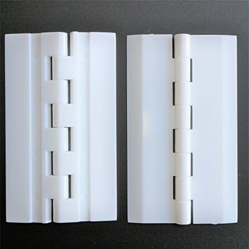 Pack of 2 x WHITE Acrylic Hinges 75mm x 45mm WHITE Hinges, Continuous Acrylic Piano Hinge, 3" x 1-3/4