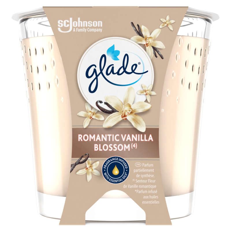 GLADE VELA ROMANTIC VANILLA BLOSSOM - sin aceite de palma