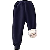 Gihuo Unisex Boys Girls Winter Warm Sherpa Lined Sweatpants Jogger
