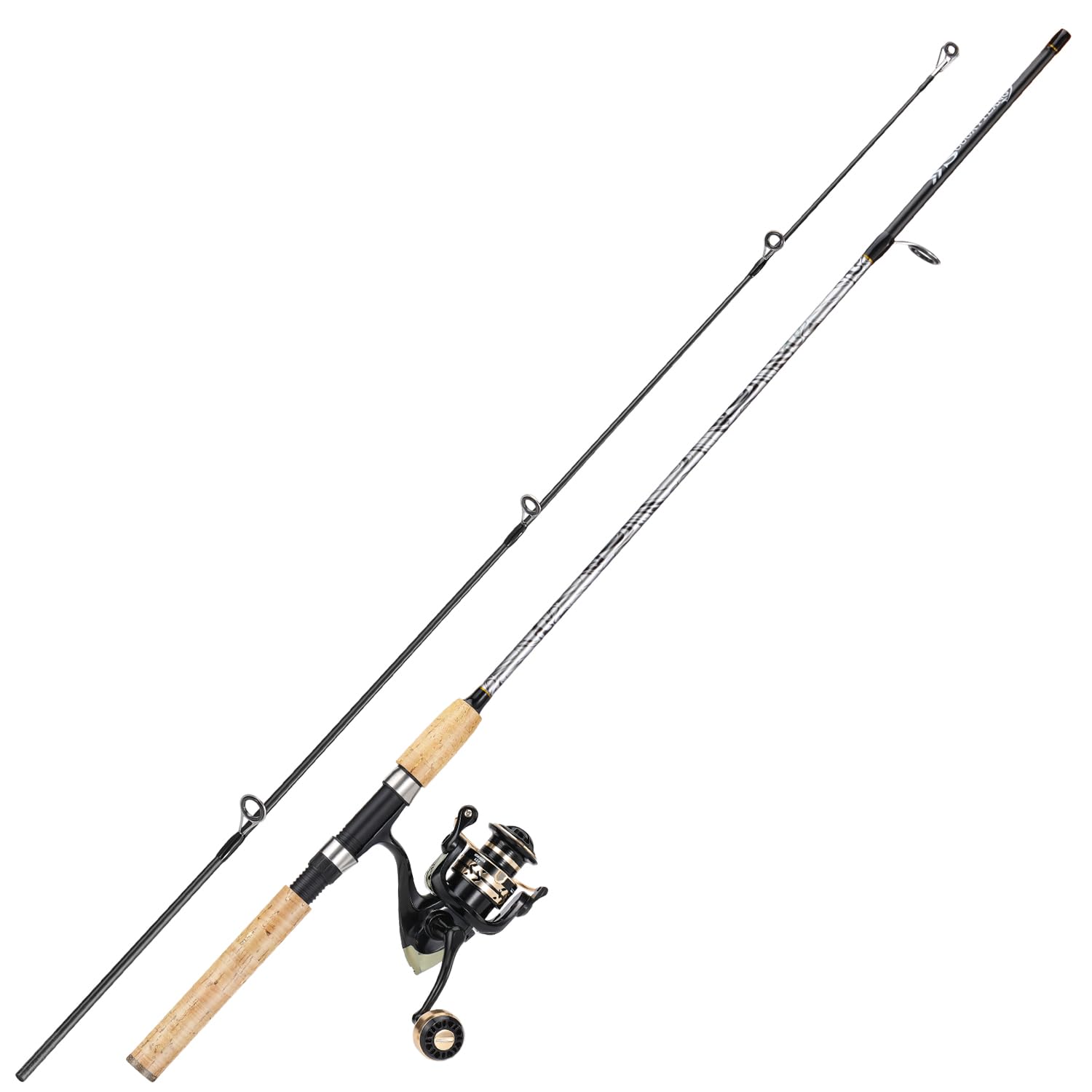 Sougayilang Reel and Fishing Rod Combo, Fiberglass Fishing Pole with Durable P-Cork Rod Handle, Lightweight Graphite Frame- 6'0" with 1000 Reel