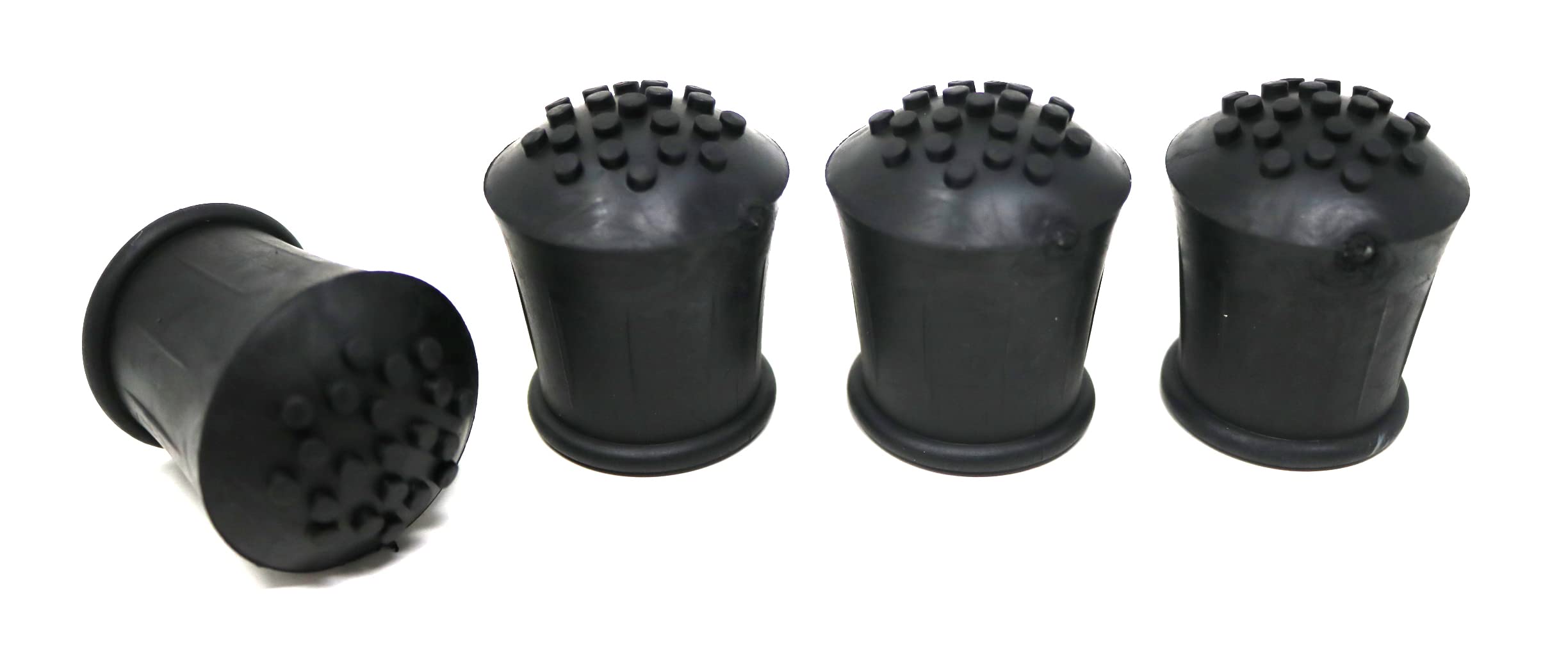 fiXte Heavy Duty Replacement Walking Stick Cane Crutch Hiking Pole Rubber End Ferrule Black 22mm (4)