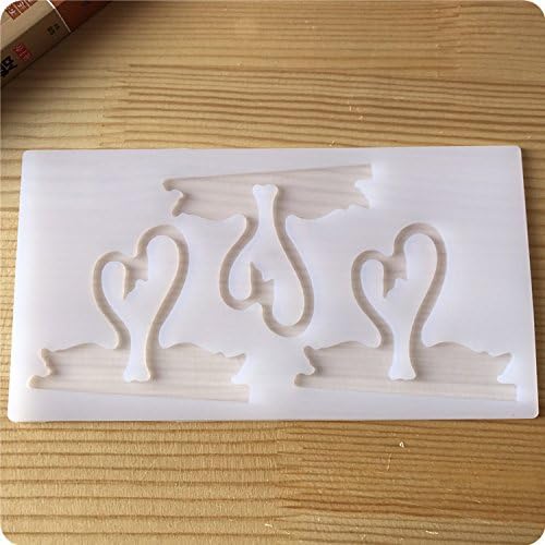 Set of 2 Silicone Chocolate Garnish Mold Cake Insert Decoration Mould Holiday Gift Party Cupcake adornment (Swan Shape)