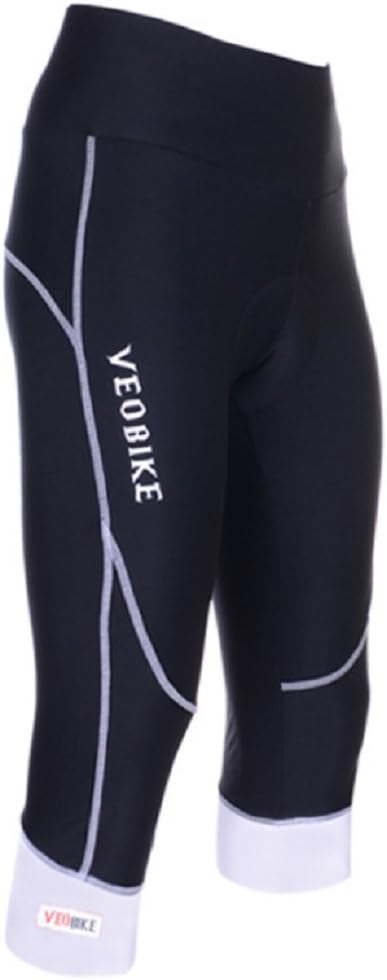 Veobike Women's Cycling Capris Elsdticated 3d Padded Breathable ¾ Cycle Tights Pants Trousers Leggings - Great for Competitive & Leisure Cycling