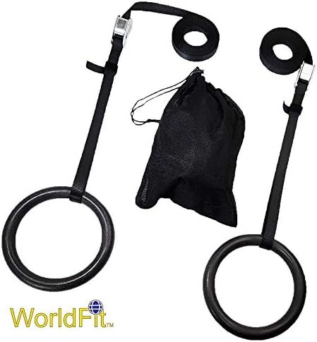WorldFit Olympic Rings with Heavy Duty Webbing and Heavy Duty Cam Buckle for Pro Gym or Home Gym