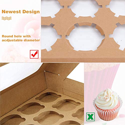 20Set Cupcake Boxes Hold 12 Cupcakes, White Cupcake Containers With