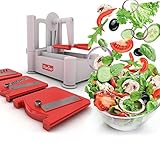 Marino Tri-Blade Vegetable Spiralizer, Strongest Sturdiest Spiral Slicer, Best Veggie Pasta Spaghetti & Zucchini maker-Includes Cleaning Brush