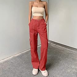 QYANGG High Waist Cargo Pants Women Stretch Baggy