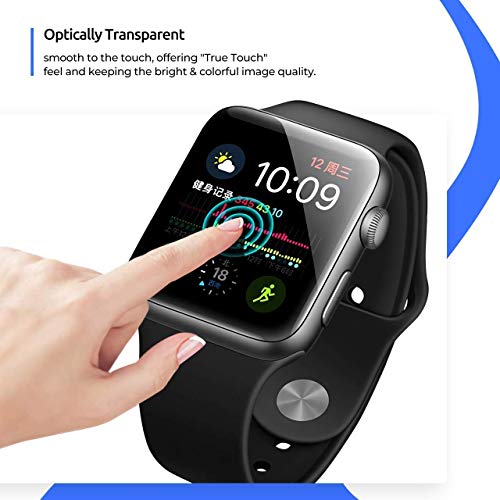 Apple Watch Screen Protector (40mm for Series 4) Full Screen 99% Clear Max Coverage Anti-Bubble iWatch Screen Protector 40mm- 2 Pack