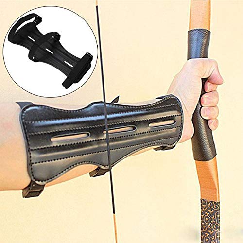 prowithlin Archery Arm Guard, Archery Bracer/Archery Cowhide Leather Forearm Protector w/Bow