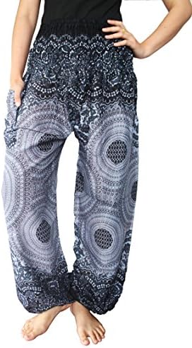 Boho Pants Hippie Clothes Aladdin Pants Baggy Pants Gypsy Women Harem Pants (Black)