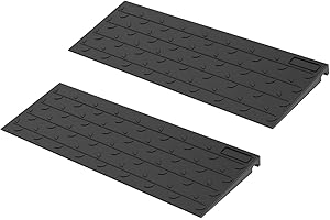 ORANCLUS Rubber Wheel Chair Threshold Ramp - Heavy Duty Non-Slip Mobility Ramp for Doorways & Steps, 1"/1.5"/2"/2.5"/3"/3.5"/4" Rise Options (Height - 1 ½ inch x2)