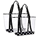 VENO 2 Packs Large Clear Bag, Transparent Vinyl PVC Tote Bag, Long Shoulder Handbag with Zipper Closure for Stadium, Event, Outdoor, Beach, Pool, Work, Sports Games, Shopping, Grocery (BLU)