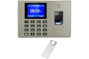 MIKONIYA Time Clock,Attendance Machine ​with Fingerprint,Time Clocks for Employees Small Business,Password Punching in One,2.4 inch TFT Color Screen,with 16G U-Disk