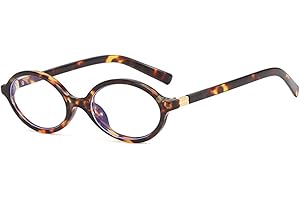 ULELA DIKML Oval Small Frame Retro Plain Eyeglasses Frame for Women Small Oval Sunglasses Sunglasses for Women Men Fashion Re