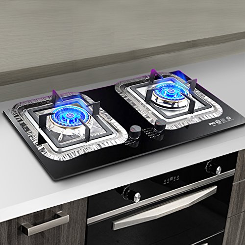 Aprince Stove Burner Covers, 40 Pieces Aluminum Foil Square Gas Stove Burner Covers, Disposable Thicker Bib Liners Covers for Gas Top, 8.7" x 8.7"