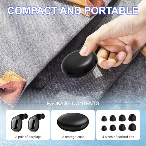 Ultra Soft Ear Plugs - 55dB (SNR) Noise Reduction Hearing Protection - Reusable Earplugs Flexible Comfortable Fit for Noise Sensitivity, Sleep, Work, Study, Airplane, Concerts & Festivals (Black)