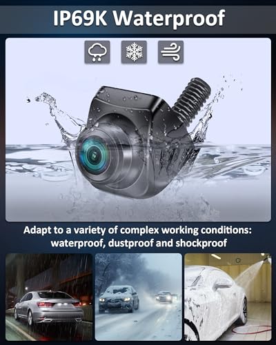 Vtopek Reversing Camera AHD 1080P Rear View Camera Car 360° Rotatable Car Reversing Cameras Retrofit 170° Wide Angle Night Vision IP69 Waterproof Universal NTSC Rear Camera for Motorhome SUV Pickup Van