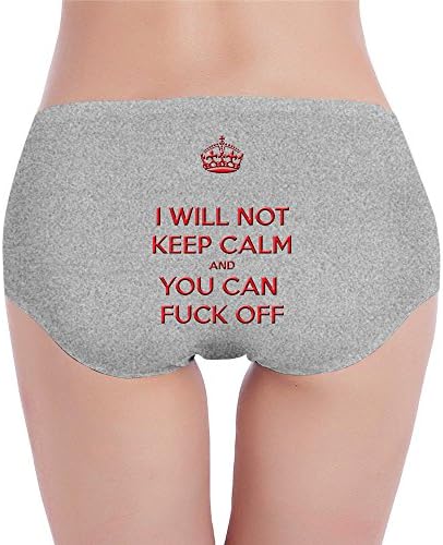 PCY Women's Low-Waist Traceless I Will Not Keep Calm Fuck Off Hipster Lingerie Ash M
