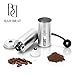 Premium Hand Manual Coffee Grinder Maker + Coffee Scoop by Bar Brat ™ / Bonus Travel Bag, Coffee Spoon & Cleaning Brush