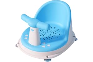 LUCAKUINS Baby Bathtub Seat, Non Slip Baby Bath Chair, Bathtub Chair for Baby Sitting Up, Baby Bath Seat with Suction Cups for Baby 6-18 Months (Sky Blue)