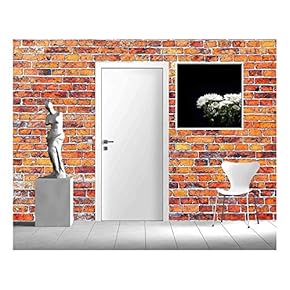 Old Weathered red Brick Wall as Background - Removable Wall Mural | Self-Adhesive Large Wallpaper - 66x96 inches