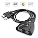 LANGREE 4K 1x2 HDMI Splitter, 1 Input to 2 Outputs HDMI Signal Distributor, Built-In HDMI Source Cable and USB Cable, Support Ultra HD 1080P 3D for Apple TV PS3 PS4 Xbox Blu-ray