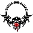 Niaspi 16G Black Devil Nose Septum Ring for Women Men Stainless Steel Skull Bat Septum Jewelry 10mm Hoop Nose Rings Cartilage Earrings Halloween Nose Piercing Jewelry
