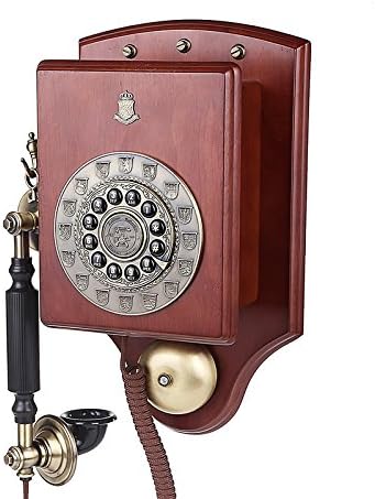 Fx@ European retro creative all-solid wood antique wall mounted fixed phone/landline phone