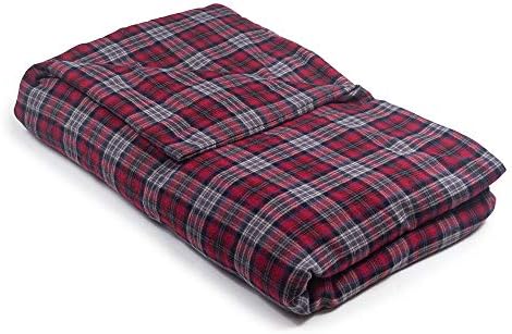 42 x 72-16 lb Red Grey Flannel Magic Blanket - The Blanket That Hugs You Back | World's 1st Weighted Blanket | Molds to Body for The Perfect Hug to Calm and Promote Sleep