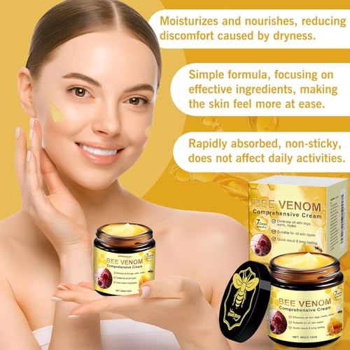 LBOYLOVE® Bee Venom Comprehensive Cream– All in One Bee Venom Cream for Deep Wrinkle Reduction, Firming Face C-ream & Hydration, Anti Aging Face C-ream with Peptide – 60g
